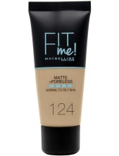 Maybelline Fit Me! Matte + Poreless Fondotinta - 124 Soft Sand