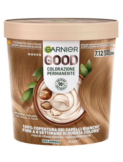 Garnier Good Colorazione Permanente Capelli - 7.12 Biondo Cappuccino