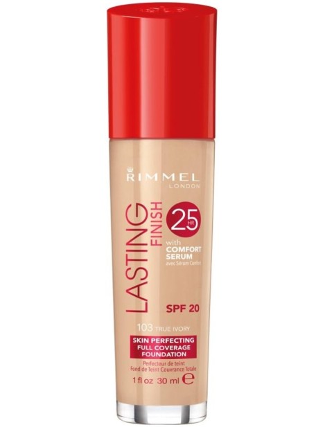 Rimmel Lasting Finish 25H Skin Perfecting Full Coverage Foundation - 103 True Ivory