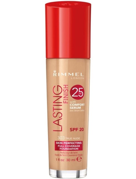 Rimmel Lasting Finish 25H Skin Perfecting Full Coverage Foundation - 303 True Nude