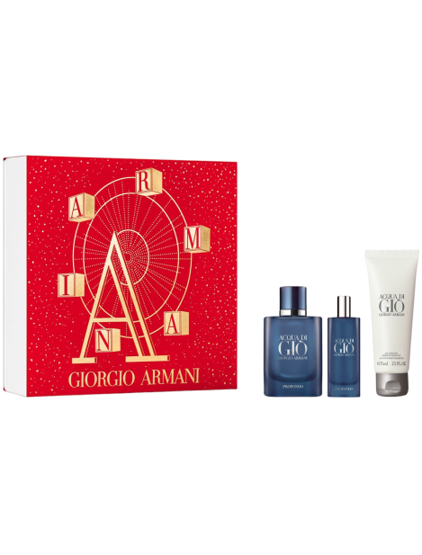 Giorgio Armani Cofanetto Acqua Di Giò Profondo Eau De Parfum Uomo 40 Ml + Eau De Parfum Uomo 15 Ml + Shower Gel 75 Ml