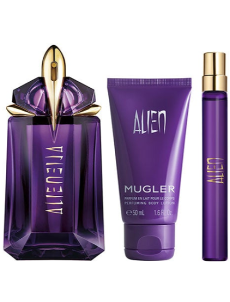 Mugler Cofanetto Alien Eau De Parfum Donna 60 Ml + Body Lotion 50 Ml + Eau De Parfum Travel Spray 10 Ml