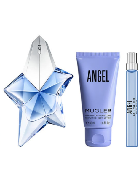 Mugler Cofanetto Angel Eau De Parfum Donna 50 Ml + Angel Body Lotion 50 Ml + Angel Eau De Parfum Travel Size 10 Ml