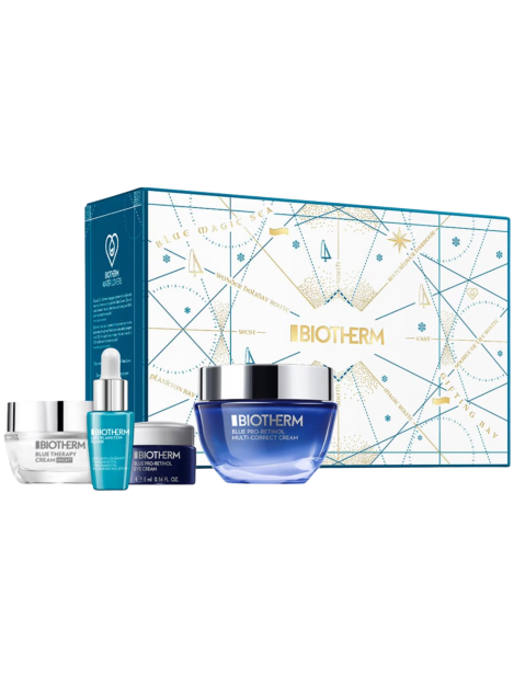 Biotherm Cofanetto Blue Therapy Blue Therapy Pro-Retinol Multi-Correct Cream 50 Ml + Life Plankton Elixir 7 Ml + Blue Pro-Retinol Eye Cream 5 Ml + Blue Therapy Night 15 Ml