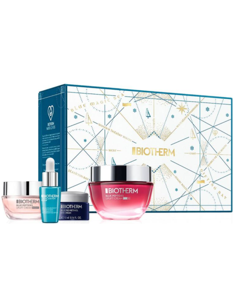 Biotherm Cofanetto Blue Peptides Uplift Blue Peptides Uplift Spf30 + Blue Peptides Uplift Night Cream 15 Ml + Blue Pro-Retinol Eye Cream 5 Ml + Life Plankton Elixir 7 Ml