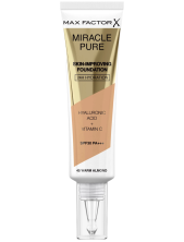 Max Factor Miracle Pure Skin-improving Foundation Con Acido Ialuronico E Vitamina C Fondotinta Idratante 24 H Spf30 - 045 Warm Almond