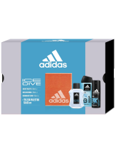 Adidas Ice Dive Eau De Toilette Uomo 100 Ml + Bagnoschiuma 250 Ml + Deodorante Spray 150 Ml + Asciugamano Palestra