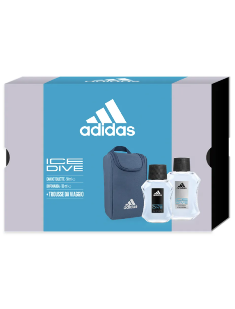 Adidas Ice Dive Eau De Toilette 50Ml + Dopobarba 100Ml + Trousse Uomo