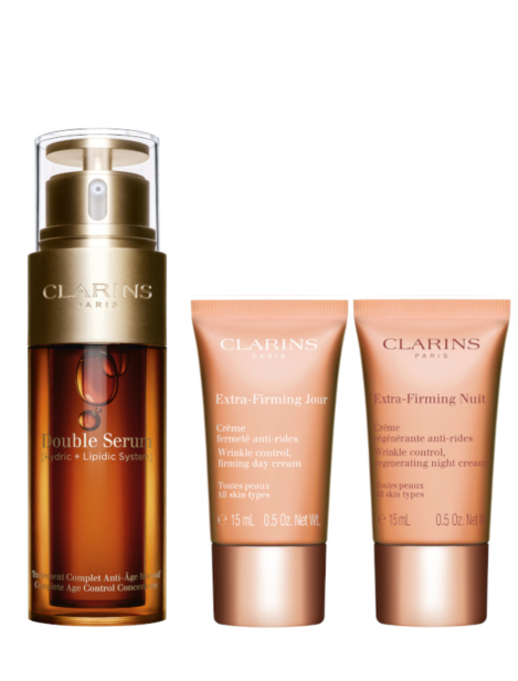 Clarins Cofanetto Double Serum & Extra Firming – Double Serum 50 Ml + Extra-Firming Day 15 Ml + Extra-Firming Night 15 Ml