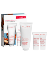 Clarins Cofanetto Moisturizing Body Set – Moisture-rich Body Lotion 200 Ml + Exfoliating Body Scrub 30 Ml + Hand And Nail Treatment Cream 30 Ml