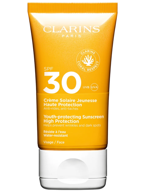 Clarins Crème Solaire Jeunesse Haute Protection Spf30 Solare Viso Alta Protezione 50 Ml