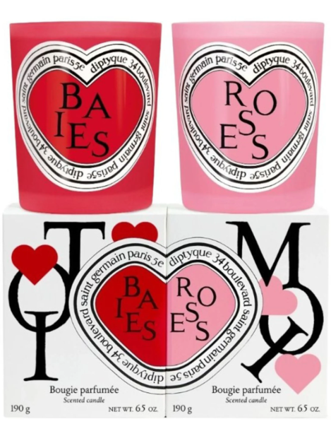 Diptyque Cofanetto Baies Scented Candle Candela Profumata 190 Gr + Roses Scented Candle Candela Profumata 190 Gr Diptyque Cofanetto Baies Scented Candle Candela Profumata 190 Gr + Roses Scented Candle Candela Profumata 190 Gr