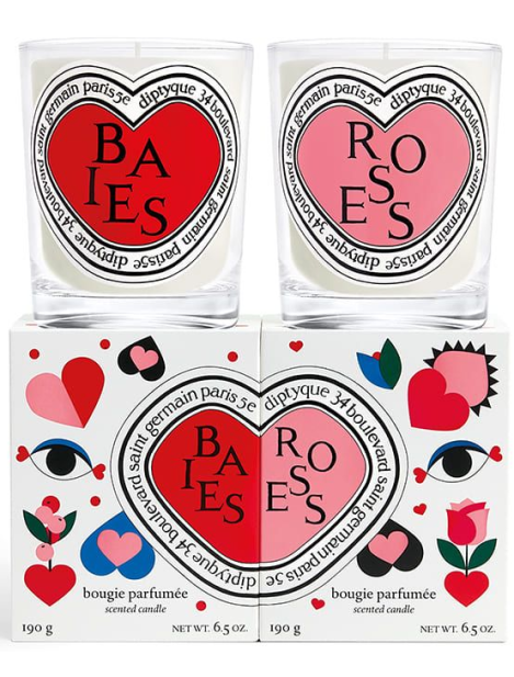 Diptyque Cofanetto Baies Scented Candle Candela Profumata 190 Gr + Roses Scented Candle Candela Profumata 190 Gr Diptyque Cofanetto Baies Scented Candle Candela Profumata 190 Gr + Roses Scented Candle Candela Profumata 190 Gr
