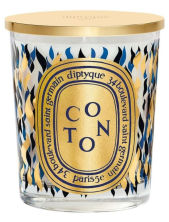 Diptyque Coton Scented Candle – Candella Profumata Modello Classico Con Coperchio Dorato 190 G