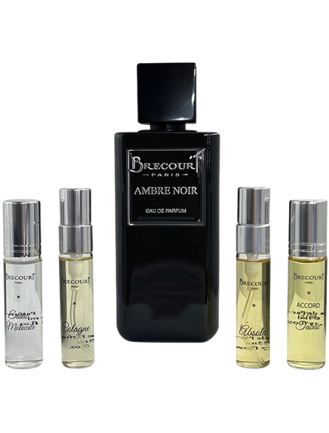Brecourt Paris Cofanetto Ambre Noir Eau De Parfum Unisex 100 Ml + 4 Varianti Del Profumo