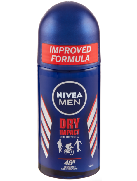 Nivea For Men Dry Impact Real Life Tested Deodorante Anti-Traspirante Roll-On 50 Ml