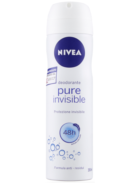 Nivea Pure Invisible Deodorante Spray Protezione Invisibile 48H 150 Ml