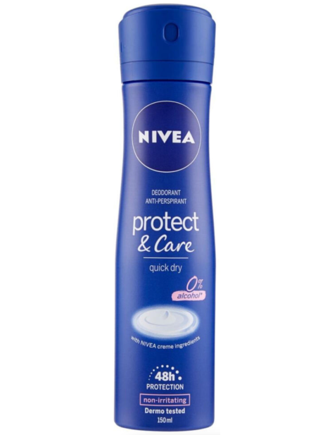 Nivea Protect & Care Quick Dry Deodorante Spray 150 Ml