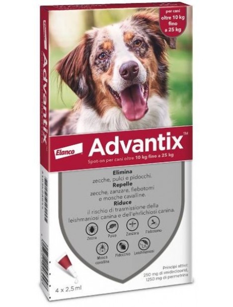 Advantix Spot On Cani Da 10 A 25 Kg 4 Pipette Monodose