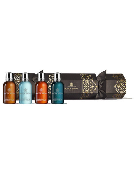 Molton Brown Cofanetto Woody & Aromatic Christmas Cracker Gel Doccia – Re-Charge Black Pepper 50 Ml + Coastal Cypress & Sea Fennel 50 Ml + Neon Amber 50 Ml + Dark Leather 50 Ml