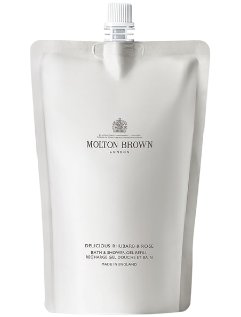 Molton Brown Infinite Bottle Rhubarb & Rose Bath & Shower Gel Gel Corpo Detergente Ricarica 400 Ml