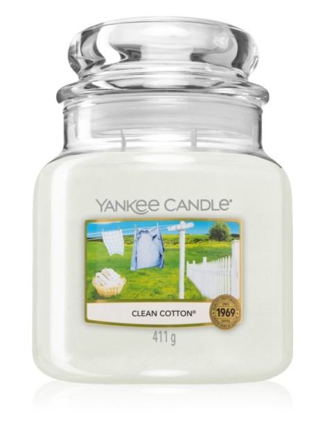 Yankee Candle Jar Clean Cotton Candele 411G Unisex