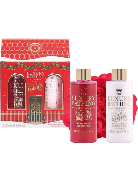 The Luxury Bathing Company Cofanetto Wild Fig & Cranberry Bagnoschiuma 100 Ml + Body Lotion 100 Ml + Spugna