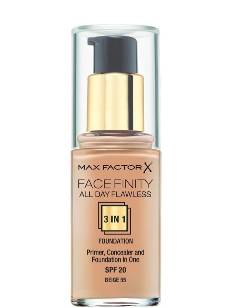 Max Factor Face Finity All Day Flawless 3 In 1 Primer Concealer And Foundation - 55 Beige