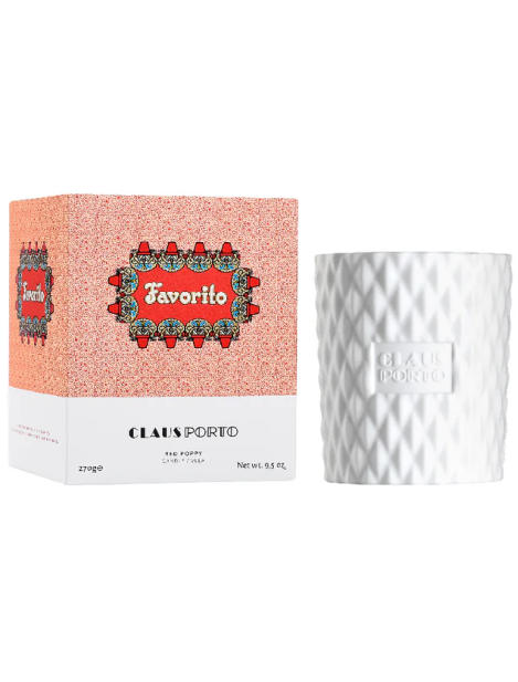 Claus Porto Candela Favorito Red Poppy Candela Profumata 270 Gr