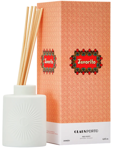 Claus Porto Favorito Red Poppy Diffuser Diffusore Profumo 100 Ml + Ricarica 100 Ml