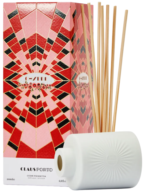 Claus Porto Chypre Cedar Poinsettia Diffuser Diffusore Profumo 100 Ml + Ricarica 100 Ml Claus Porto Chypre Cedar Poinsettia Diffuser Diffusore Profumo 100 Ml + Ricarica 100 Ml