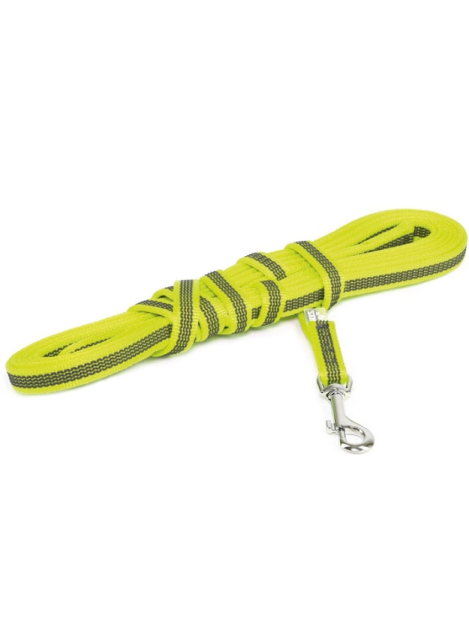 Julius-K9 Guinzaglio Con Maniglia Color & Gray Super-Grip L - 1,4 Cm|Lunghezza 500 Cm - Giallo Fluo