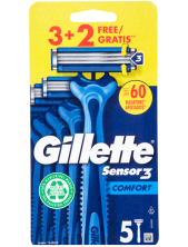 Gillette Sensor 3 Comfort Rasoio Usa E Getta 3 Rasoi + 2 Gratis