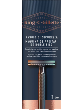 Gillette King C. Rasoio Di Sicurezza Uomo Manico + 5 Lame Di Ricambio