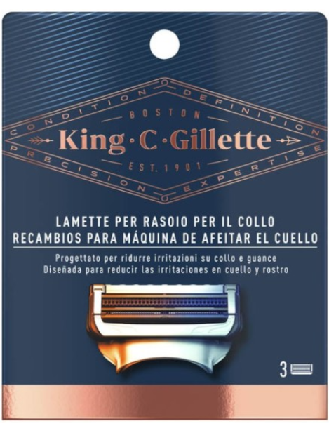 Gillette King C. 3 Lamette Per Il Collo Da Uomo