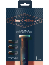 Gillette King C. Style Master Kit Regolabarba - Rasoio Elettrico Uomo + 3 Pettini
