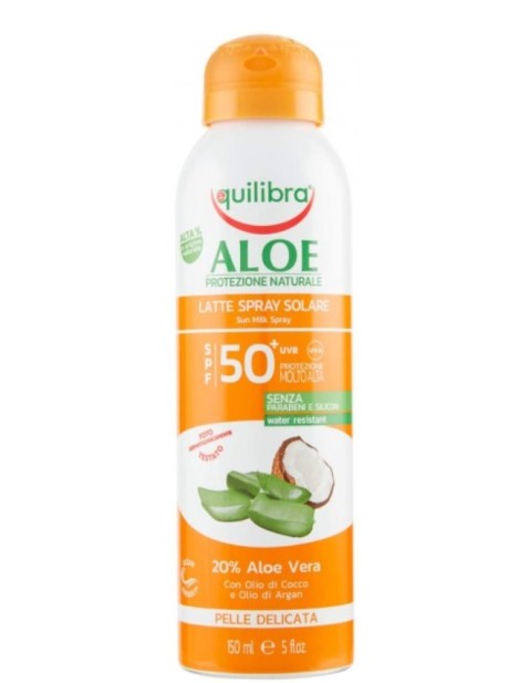 Equilibra Aloe Latte Spray Solare Spf50+ Pelle Delicata - 150 Ml