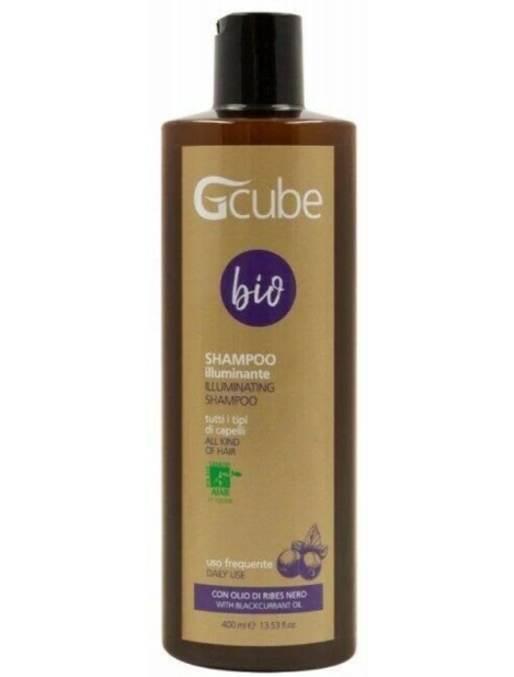 Gcube Shampoo Illuminante Con Olio Di Ribes Nero Tutti I Tipi Di Capelli 400 Ml