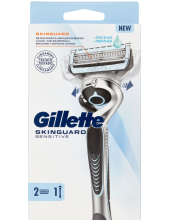 Gillette Skinguard Sensitive Flexball Rasoio + 2 Lamette