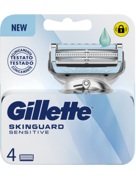 Gillette Skinguard Sensitive Lamette Di Ricambio Nuovo - 4Pz
