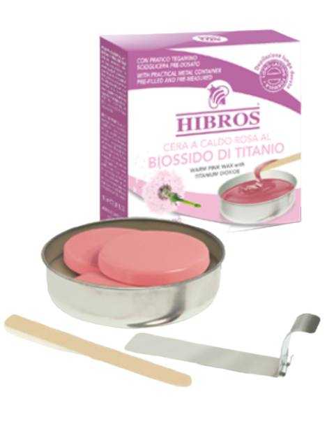 Hibros Cera A Caldo Rosa Al Biossido Di Titanio Con Tegamino - 100 Ml