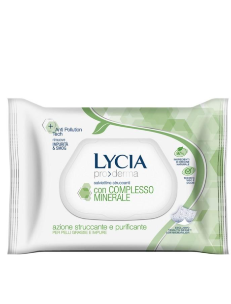 Lycia Pro≫Derma Salviette Struccanti Pelli Grasse E Impure - 20 Pz