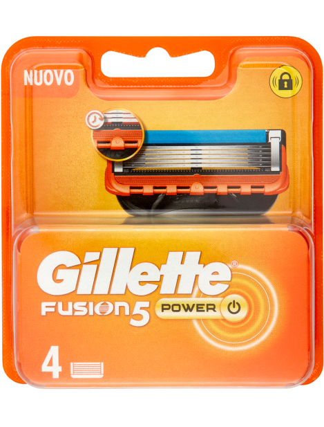 Gillette Fusion 5 Power Lamette Di Ricambio Nuovo - 4Pz