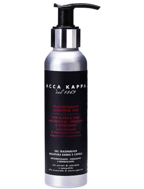 Acca Kappa Transparent Shaving Gel Gel Rasatura Barba E Capelli 125 Ml