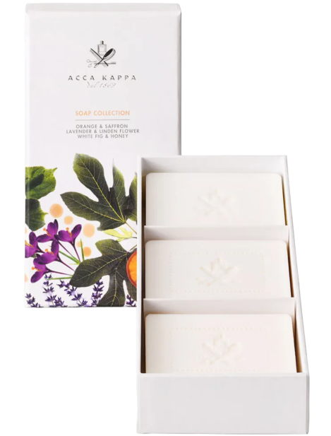 Acca Kappa Cofanetto Soap Set White Fig & Honey + Lavender & Linden Flower + Orange & Saffron 3 X 150 Gr