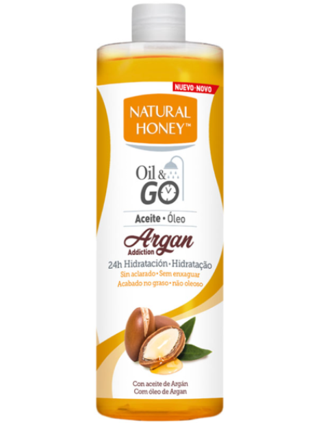 Revlon Natural Honey Oil & Go Olio Argan 24H Hydration Olio Idratante Corpo 300 Ml
