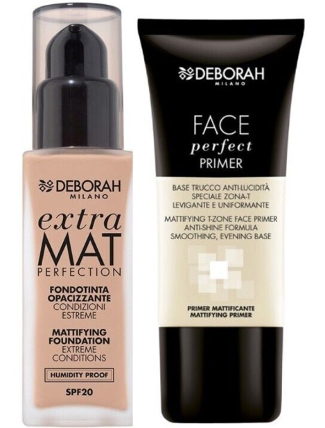 Deborah Extra Mat Perfection Fondotinta Opacizzante Spf20 Nº02 Beige + Face Perfect Primer