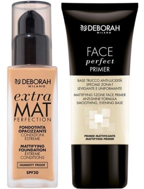 Deborah Extra Mat Perfection Fondotinta Opacizzante Spf20 Nº03 Sand + Face Perfect Primer