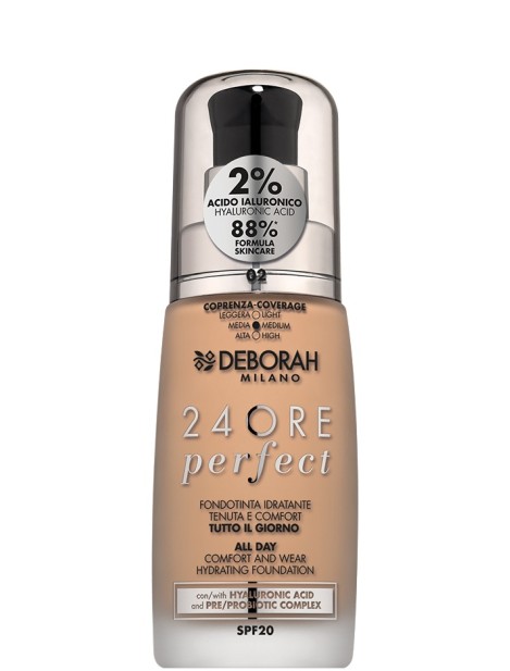 Deborah 24Ore Perfect Fondotinta Idratante Con Acido Ialuronico - 2 True Beige