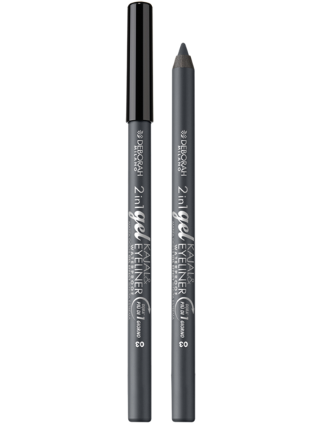 Deborah 2 In 1 Gel Kajal & Eyeliner Matita Occhi Dura Più Di 1 Giorno - 03 Grey